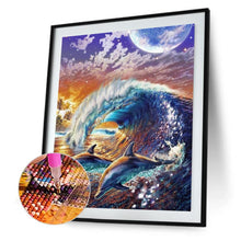 Charger l&#39;image dans la galerie, Dolphin - diamant rond complet - 30x40cm
