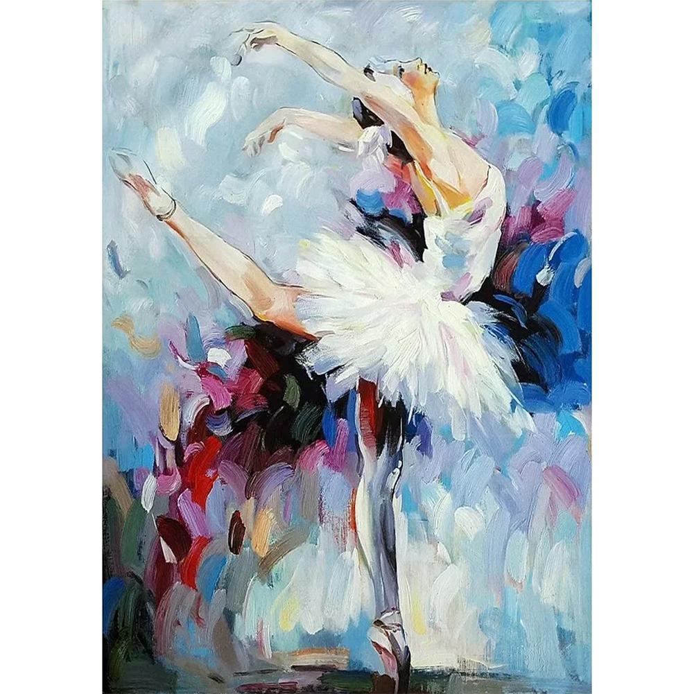 Fille de ballet - diamant rond complet - 30x40cm