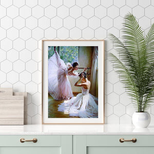Fille de ballet - diamant rond complet - 30x40cm