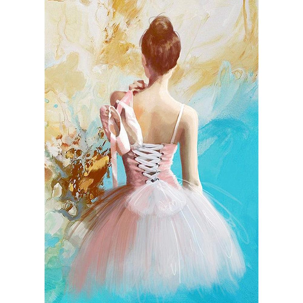 Fille de ballet - diamant rond complet - 30x40cm