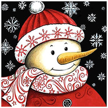 Charger l&#39;image dans la galerie, Bonhomme de neige - diamant rond complet - 30x30cm
