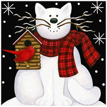 Charger l&#39;image dans la galerie, Chat - diamant rond complet - 30x30cm

