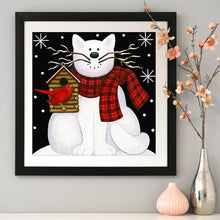 Charger l&#39;image dans la galerie, Chat - diamant rond complet - 30x30cm

