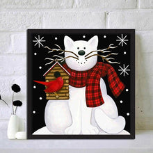 Charger l&#39;image dans la galerie, Chat - diamant rond complet - 30x30cm
