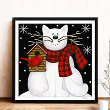 Charger l&#39;image dans la galerie, Chat - diamant rond complet - 30x30cm

