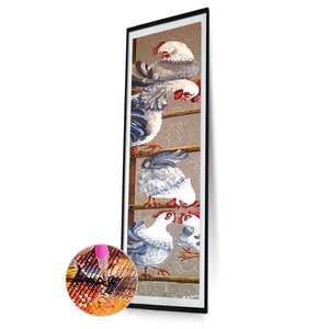 Poulet animal - diamant rond complet - 25x115cm