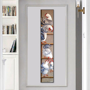 Poulet animal - diamant rond complet - 25x115cm