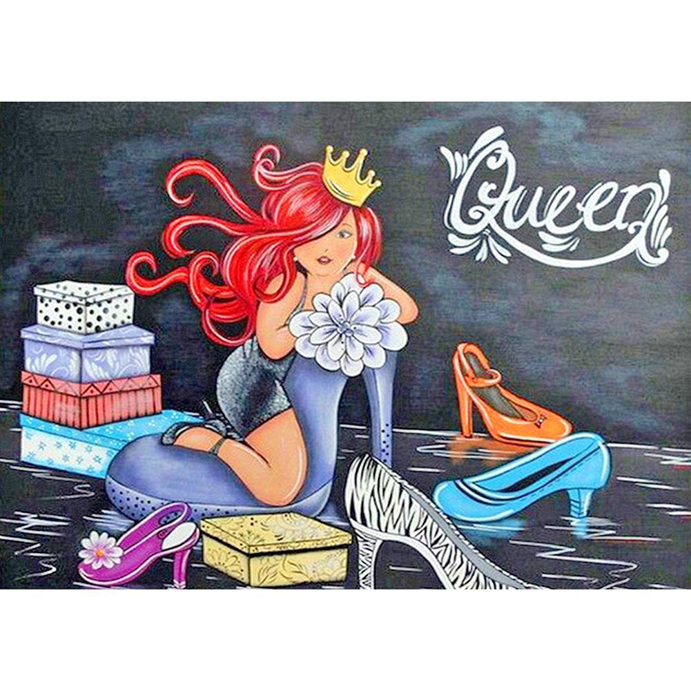 Fille - diamant rond complet - 40x30cm