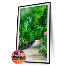 Charger l&#39;image dans la galerie, Forêt verte - diamant rond complet - 45x85cm
