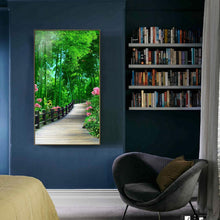 Charger l&#39;image dans la galerie, Forêt verte - diamant rond complet - 45x85cm
