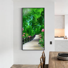 Charger l&#39;image dans la galerie, Forêt verte - diamant rond complet - 45x85cm
