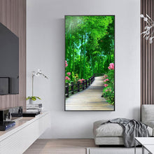 Charger l&#39;image dans la galerie, Forêt verte - diamant rond complet - 45x85cm
