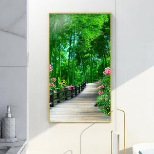 Forêt verte - diamant rond complet - 45x85cm