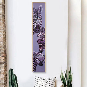 Zèbre animal - diamant rond complet - 25x115cm