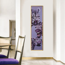 Charger l&#39;image dans la galerie, Zèbre animal - diamant rond complet - 25x115cm
