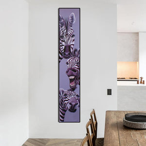 Zèbre animal - diamant rond complet - 25x115cm