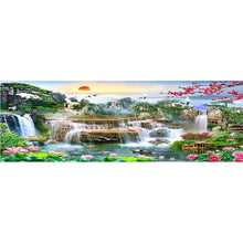 Charger l&#39;image dans la galerie, Jardin de chute d’eau - diamant rond complet - 100x40cm
