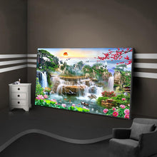 Charger l&#39;image dans la galerie, Jardin de chute d’eau - diamant rond complet - 100x40cm
