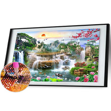 Charger l&#39;image dans la galerie, Jardin de chute d’eau - diamant rond complet - 100x40cm

