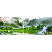 Charger l&#39;image dans la galerie, Jardin de chute d’eau - diamant rond complet - 100x40cm
