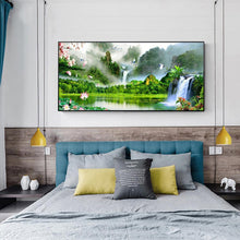 Charger l&#39;image dans la galerie, Jardin de chute d’eau - diamant rond complet - 100x40cm
