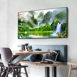 Jardin de chute d’eau - diamant rond complet - 100x40cm