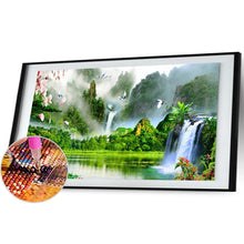 Charger l&#39;image dans la galerie, Jardin de chute d’eau - diamant rond complet - 100x40cm
