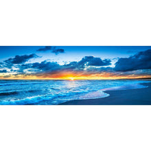 Charger l&#39;image dans la galerie, Lever de soleil en mer - diamant rond complet - 100x40cm
