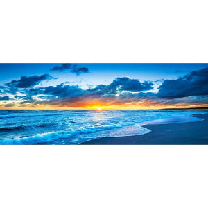 Lever de soleil en mer - diamant rond complet - 100x40cm