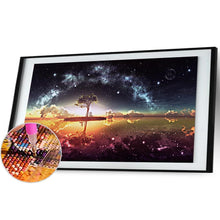 Charger l&#39;image dans la galerie, Étoile sur le lac - diamant rond complet - 100x40cm
