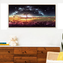 Charger l&#39;image dans la galerie, Étoile sur le lac - diamant rond complet - 100x40cm
