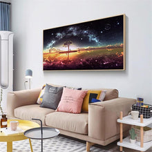 Charger l&#39;image dans la galerie, Étoile sur le lac - diamant rond complet - 100x40cm
