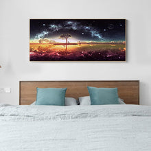 Charger l&#39;image dans la galerie, Étoile sur le lac - diamant rond complet - 100x40cm
