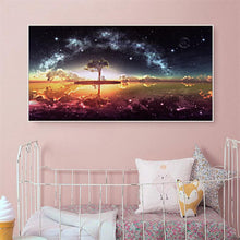 Charger l&#39;image dans la galerie, Étoile sur le lac - diamant rond complet - 100x40cm
