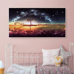 Étoile sur le lac - diamant rond complet - 100x40cm