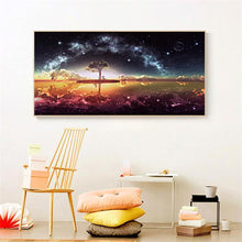Charger l&#39;image dans la galerie, Étoile sur le lac - diamant rond complet - 100x40cm
