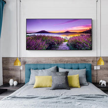 Charger l&#39;image dans la galerie, Fleur de bord du lac - diamant rond complet - 100x40cm
