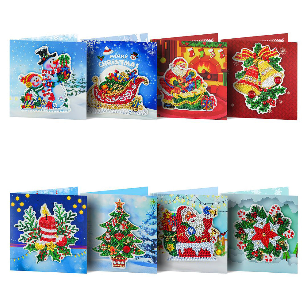 8pcs/Set-Christmas-Diamond Cartes de voeux