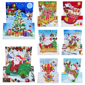 8pcs/Set-Christmas-Diamond Cartes de voeux