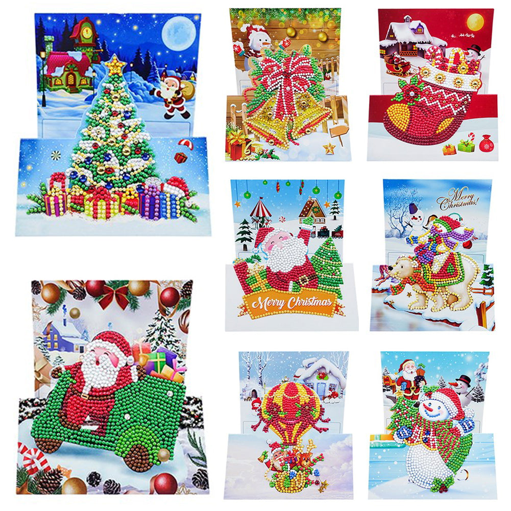 8pcs/Set-Christmas-Diamond Cartes de voeux