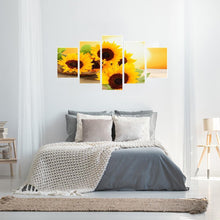 Charger l&#39;image dans la galerie, Tournesol 5 panneau - diamant rond complet - 95x45cm

