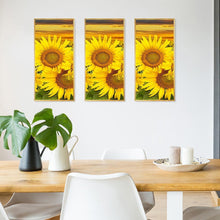Charger l&#39;image dans la galerie, Tournesol 3 panneau - diamant rond complet - 45x70cm
