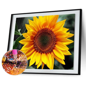 Tournesol positif - diamant rond complet - 40x30cm