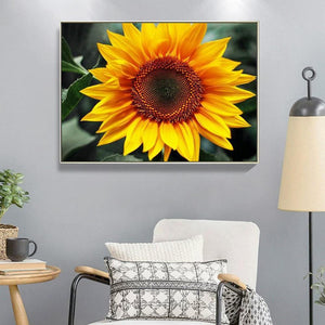 Tournesol positif - diamant rond complet - 40x30cm