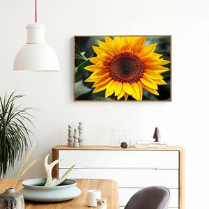 Tournesol positif - diamant rond complet - 40x30cm