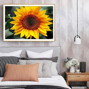 Tournesol positif - diamant rond complet - 40x30cm