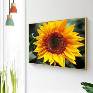 Tournesol positif - diamant rond complet - 40x30cm