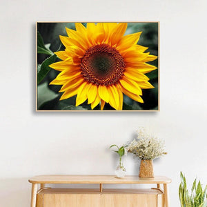 Tournesol positif - diamant rond complet - 40x30cm