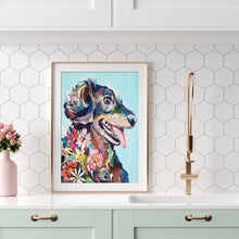 Charger l&#39;image dans la galerie, Chien assis - diamant rond complet - 30x40cm
