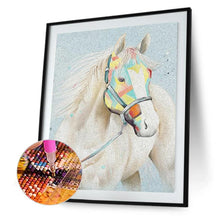 Charger l'image dans la galerie, Cheval blanc - diamant rond complet - 30x40cm
